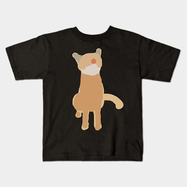 Minimal Abstract Gold Cat Kids T-Shirt by ellenhenryart